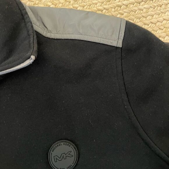 Michael kors mens long sleeve black half zip sweater jacket size large I245 - Picture 5 of 5
